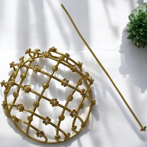 Image of Womens Bun Holder Hair Slide Clip Hairpin Stick Hair Accessories Gold | 1 Piece Hair Bun Cage (Bloom Cage)