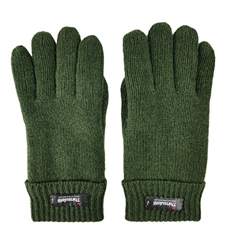 Image of BRUCERIVER Men's Pure Wool Knitted Gloves | Insulated Fleece Lining