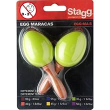 Bright plastic egg maracas Very tough plastic shells Range coloured in different weights to suit size and age of children Suitable for children 3+ 35g