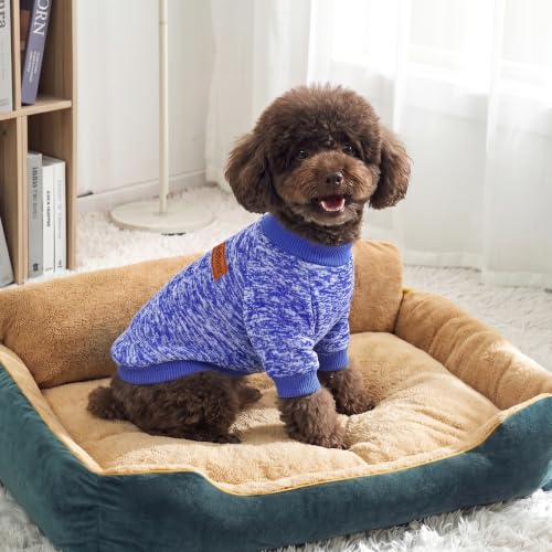 Image of 3 Pack Dog Sweaters for Small Dogs Girl Boy Winter Fleece Clothes Warm Soft Dog Sweatshirt Outfit for Dogs Cats Pet Apparel