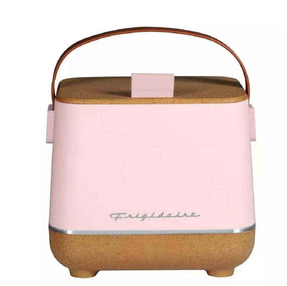 Frigidaire Portable Top Opening Lid Insulated 6-Can/4-Liter Mini Personal Fridge Cooler, Pink Color - EFMIS310-PINK (Renewed)