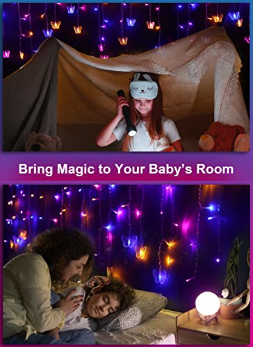 Butterfly Fairy Lights for Bedroom Curtain Ceiling Wall Decor USB Plug-in 120 Led 19.7FT Twinkle String Light with Remote, for Toddler Teen Girls and Christmas Decorations - image 6