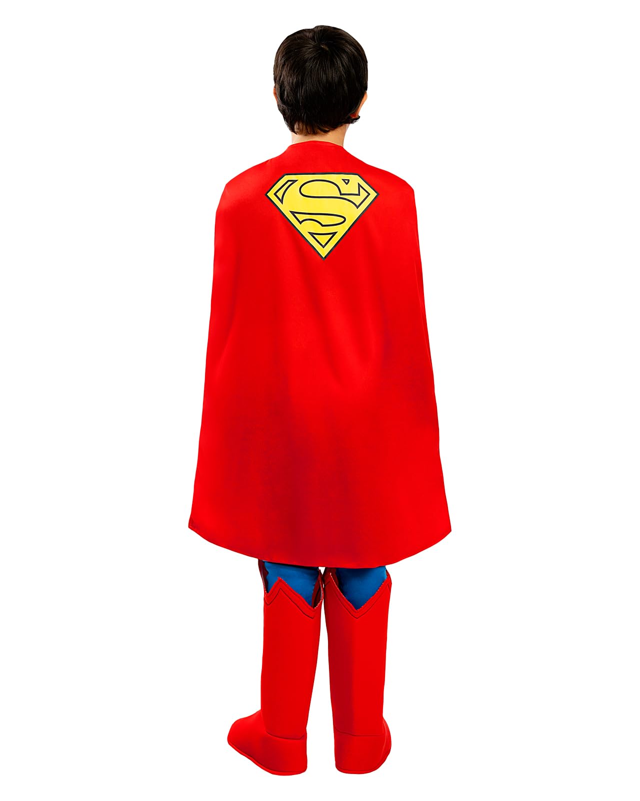 Funidelia Costume Ufficiale di Superman deluxe per bambino, Tuta con muscoli, cintura, mantello e copristivali, Supereroi - Tenuta per bambini per feste, Carnevale e Halloween