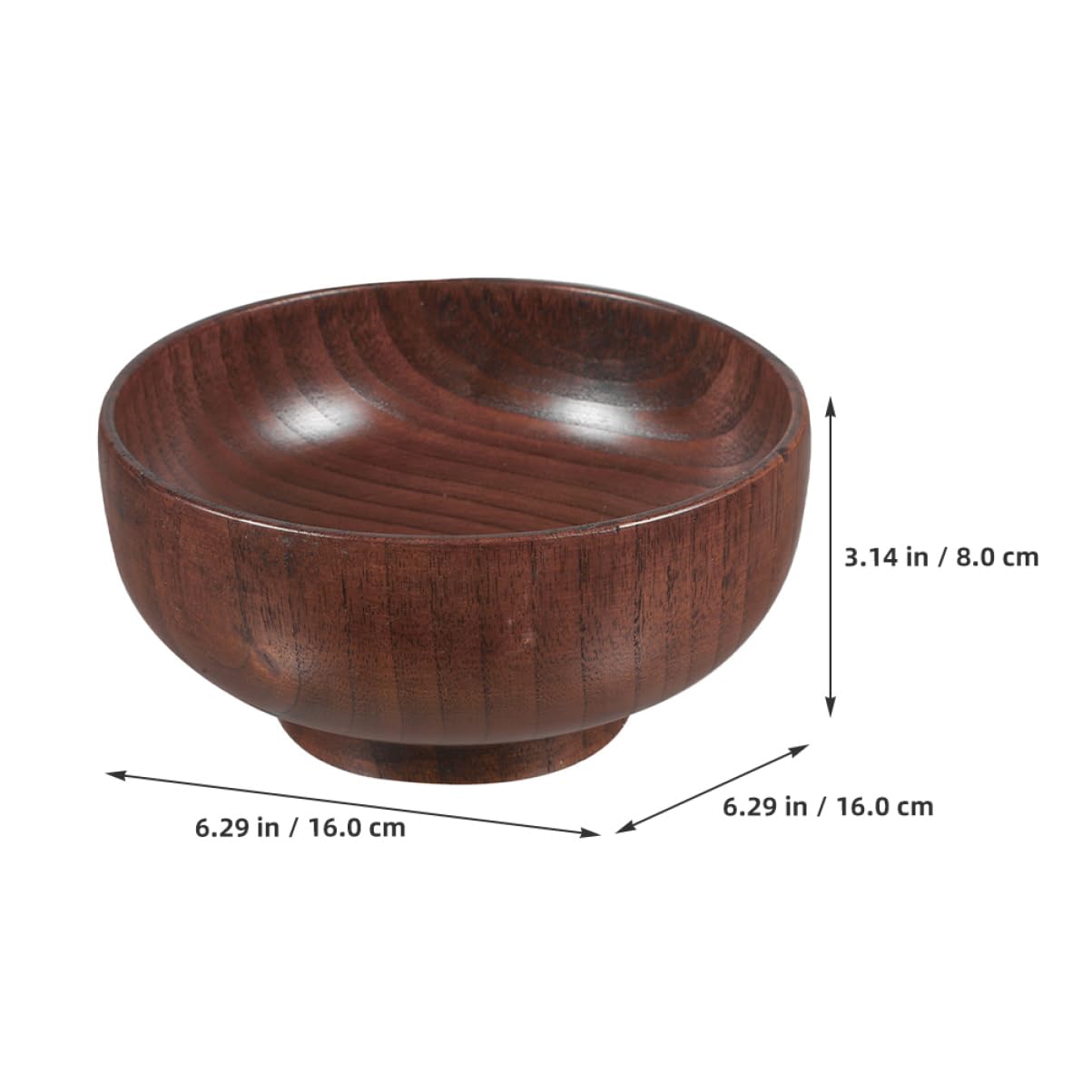 Cabilock 2 Piezas Tazón de Madera Anti-escalés Servicio servidores de Ensalada tazones pequeños tazón de Frutas Bol ensaladeras Cuencos de Frutas tazón Coffee