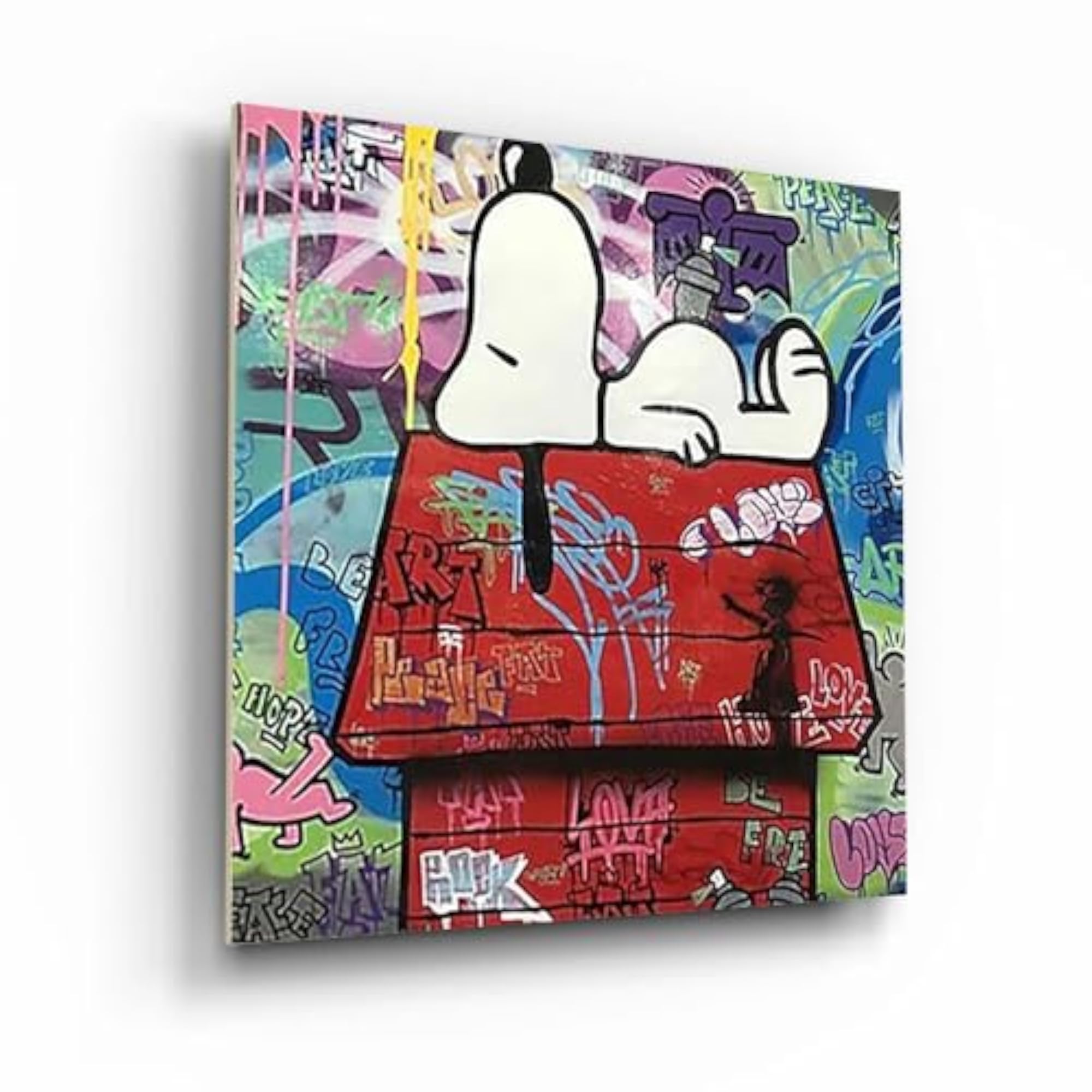 Sleeping Snoopy Printed MDF Wall Painting, Home Decor