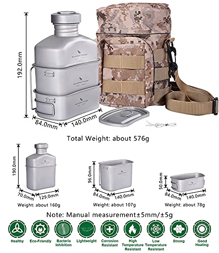 5QT 折りたたみ式キャンティーン Amazon | zyvoyage チタン キャンティーン メスキット 兵式飯ごう
