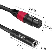 Vista 6 de YABEDA Adaptador de audio XLR a 1/4, cable estéreo XLR hembra equilibrado a hembra de 1/4" - 1.6 pies
