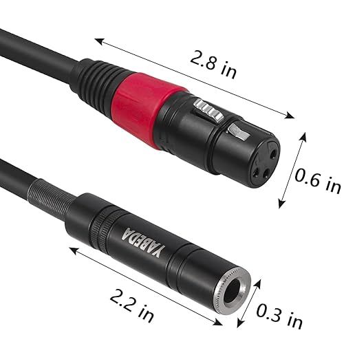 Miniatura 6 de YABEDA Adaptador de audio XLR a 14, cable estéreo XLR hembra equilibrado a hembra de 14" - 1.6 pies