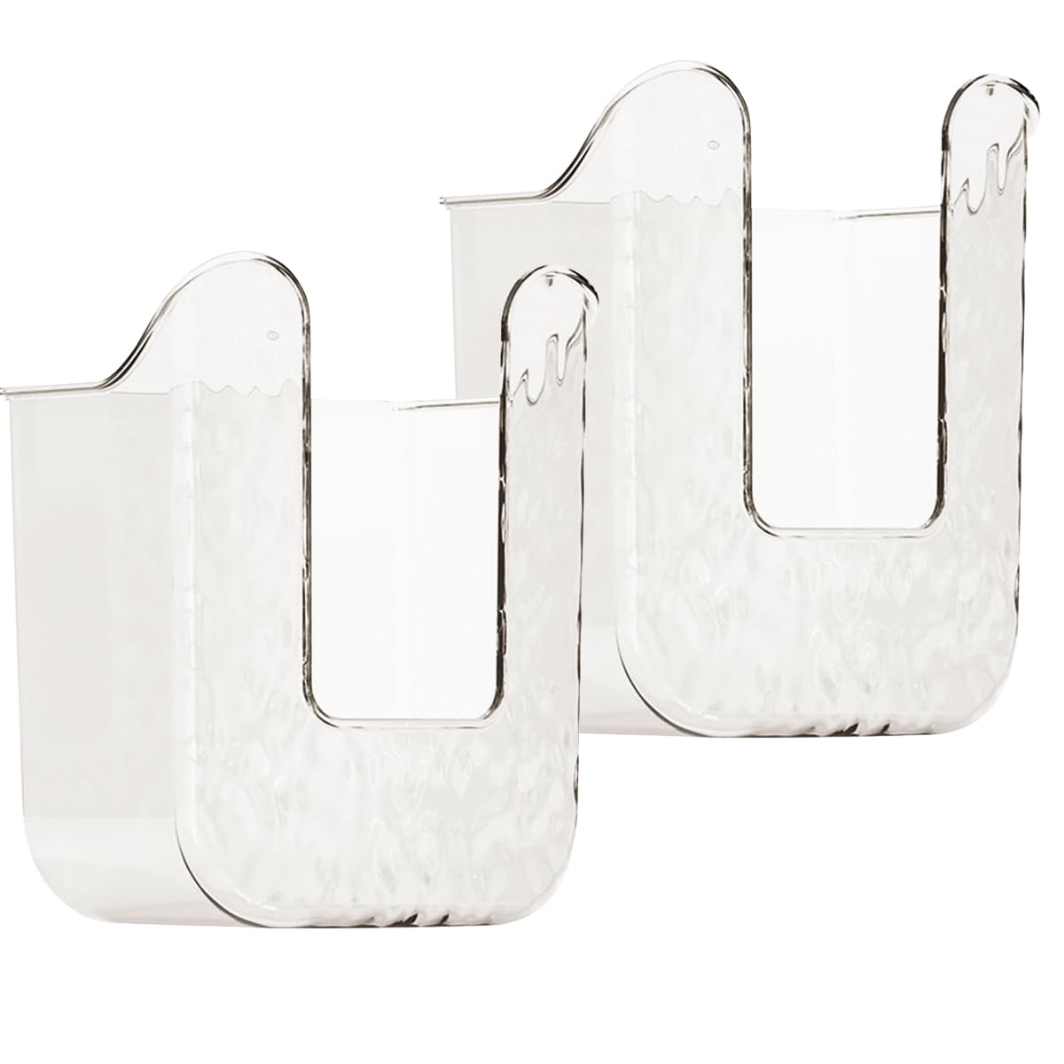 Paquete de 2 cajas dispensadoras de toallitas húmedas montadas en la pared, sin perforaciones, rellenables, contenedor de almacenamiento para cocina, dormitorio, baño (blanco)