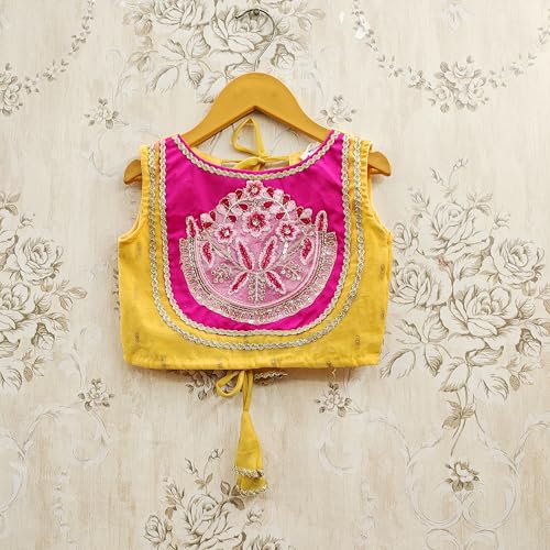 Image of Kids Traditional Lehenga Choli Set with Embroidered Pink Choli & Dupatta