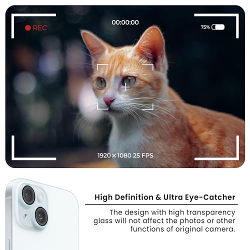 Image of ArmourPro Premium Camera Lens Protector Tempered Glass Compatible For iPhone 15 and iPhone 15 Plus Tough HD Individual Aluminum Alloy Rings 9H Camera Cover , Scratch-Resistant,Camera Lens Protection| Blue