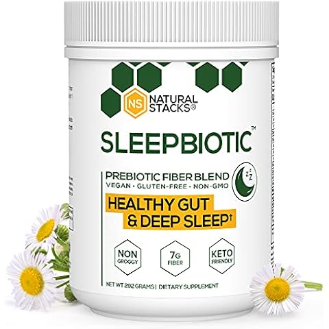 SleepBiotic Prebiotic Fiber Blend - Prebiotic Fiber Powder w/German Chamomile & Green Banana Flour - Prebiotic Powder Fiber Supplement for Healthy Gut 292g [20 Servings] Cover