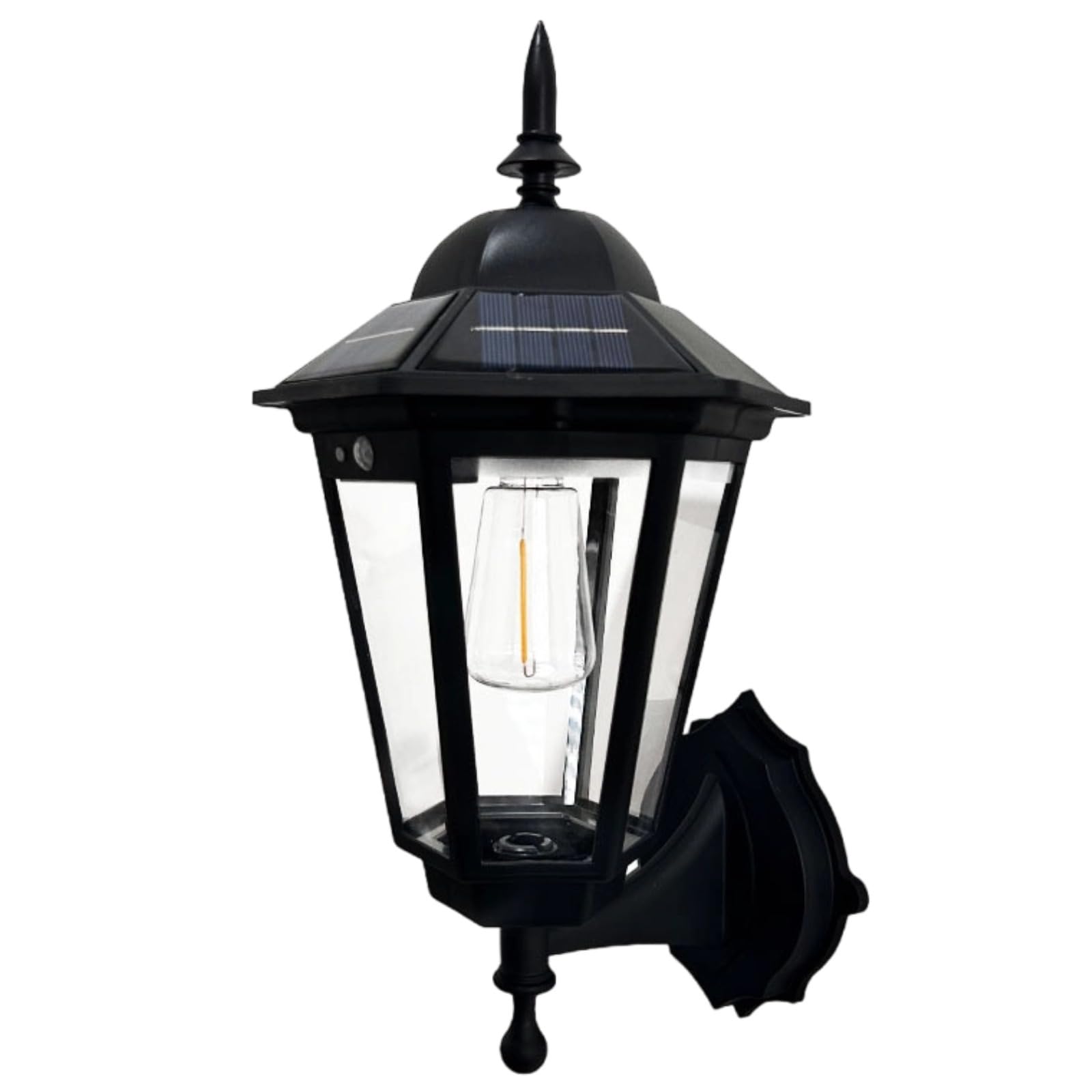 Zewnętrzna lampa ścienna z odlewu aluminiowego, solarna i wodoodporna, czarny filament wolframowy, romb w stylu chińskim 20 x 35 cm, do willi, ogrodu, patio