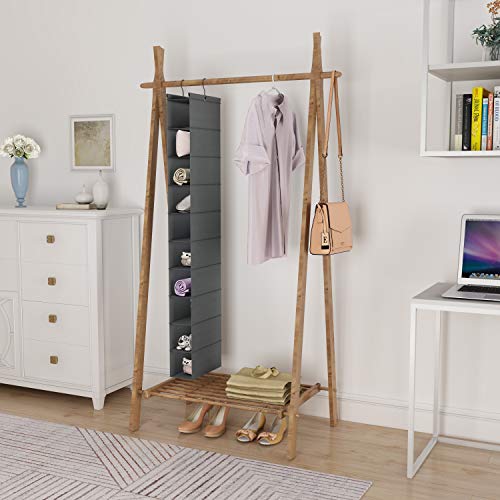 Max Houser 10-Shelf Hanging Shoe Shelf Organizer, Hanging Shoe Storage For Closet (Grey) #TOP5