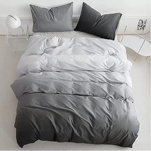 Houseri Dark Grey Comforter Set California King Gradient Light Gray Comforter Bedding Sets Cal King Size Silver Gray Charcoal Grey Comforter California King Men Women Gray Bedding Cal King Comforters #TOP18
