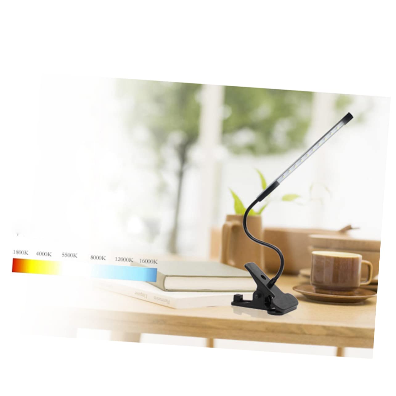 a Clip LED USB Lumperia Regolabile Protezione agli Occhi Lampada la Lettura Studio Luce Bianca Nera per Ufficio Camera da Letto e scrivania Utilizzo