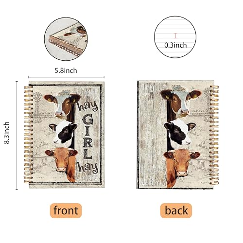 Carnet à spirale vache cahier de notes A5 et grand bloc-notes pour fille - 5