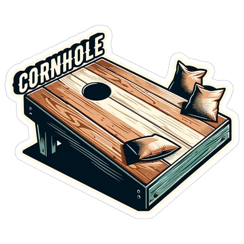 Cornhole Sport Sticker 4 Inch Beanbag Board Toss Throw Game Tailgate – Waterproof Vinyl Decal for Laptop Water Bottle Car Tumbler – Durable Aesthetic Long-Lasting Stickers for Adults ID44990