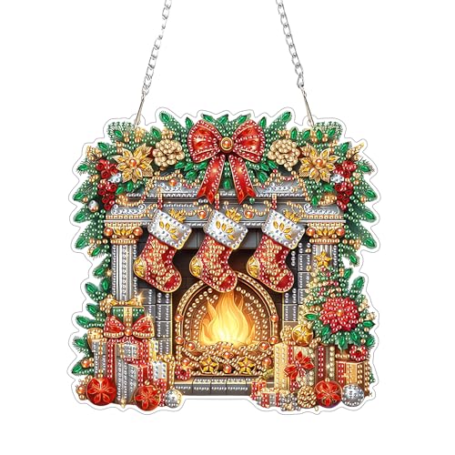 Peinture diamant en forme speciale strass 5D EIBEILI decoration suspendue Noel double face