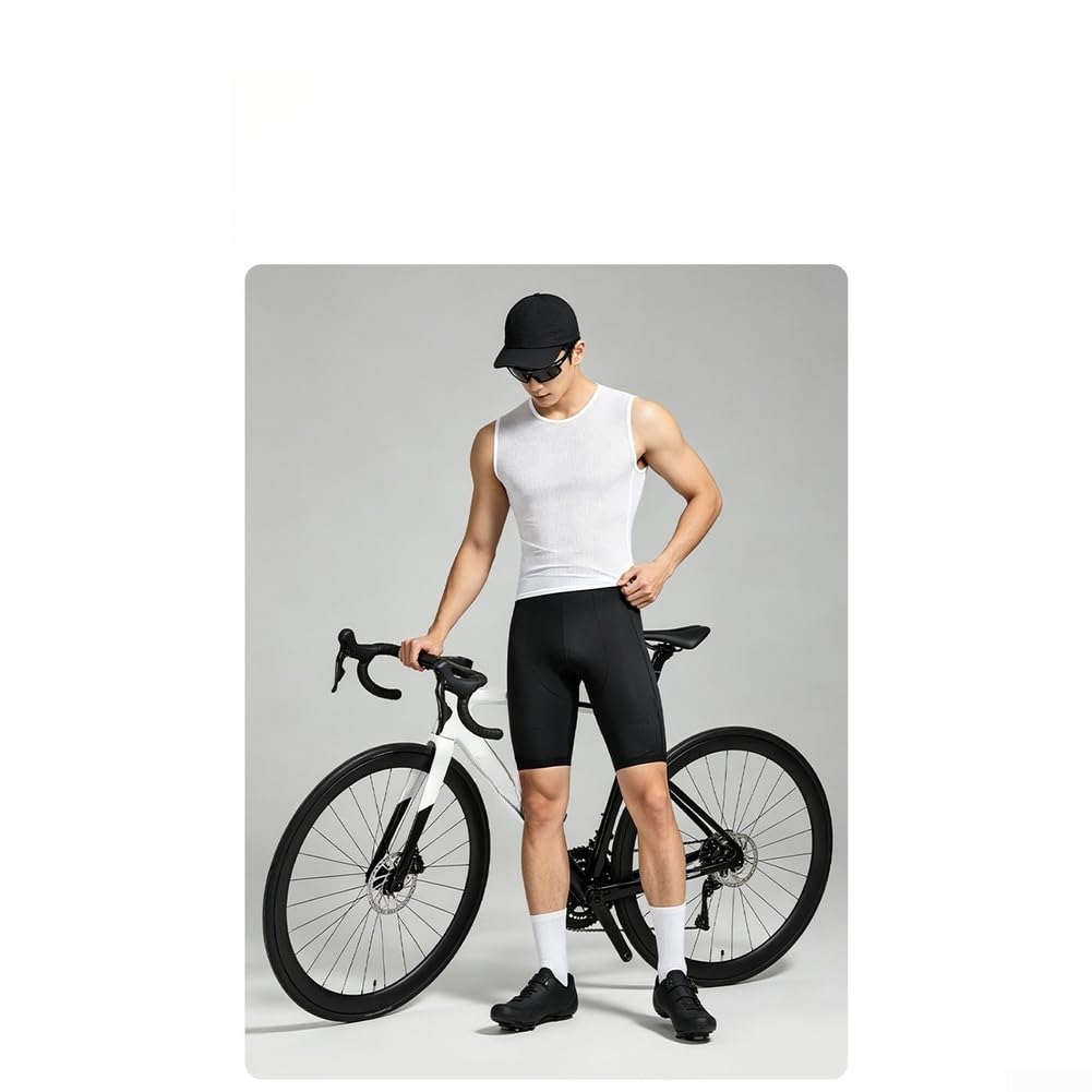 Honseadek Salopette da ciclismo da uomo e donna, con imbottitura in gel 3D, pantaloni sportivi ad alta elasticità, traspiranti, a compressione, con dettagli riflettenti