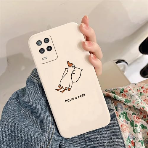 Compatible con Realme 8 5G/Realme Nrazo 30 5G Funda para Teléfono de Silicona con Patrón Divertido de Pato con el Dedo Medio