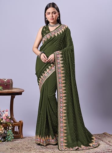 Image of Jaanvi fashion Women's Pasapalli Design Sambalpuri Silk Saree with Swarovski Work & Blouse Piece