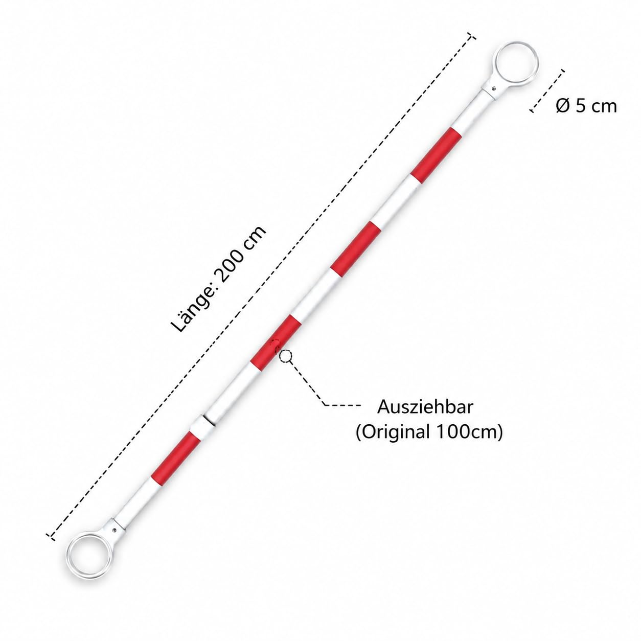 Cono de tráfico de Goma, Cono para señalización Vial con asa, Alta Visibilidad, para dviar tráfico, Barra de conexión Extensible d