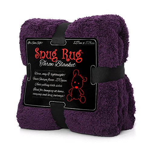Purple - Snug Rug Special Edition Luxury Sherpa Fleece Snug Rug Throw Blanket - New & Exclusive Colour by Snug Rug