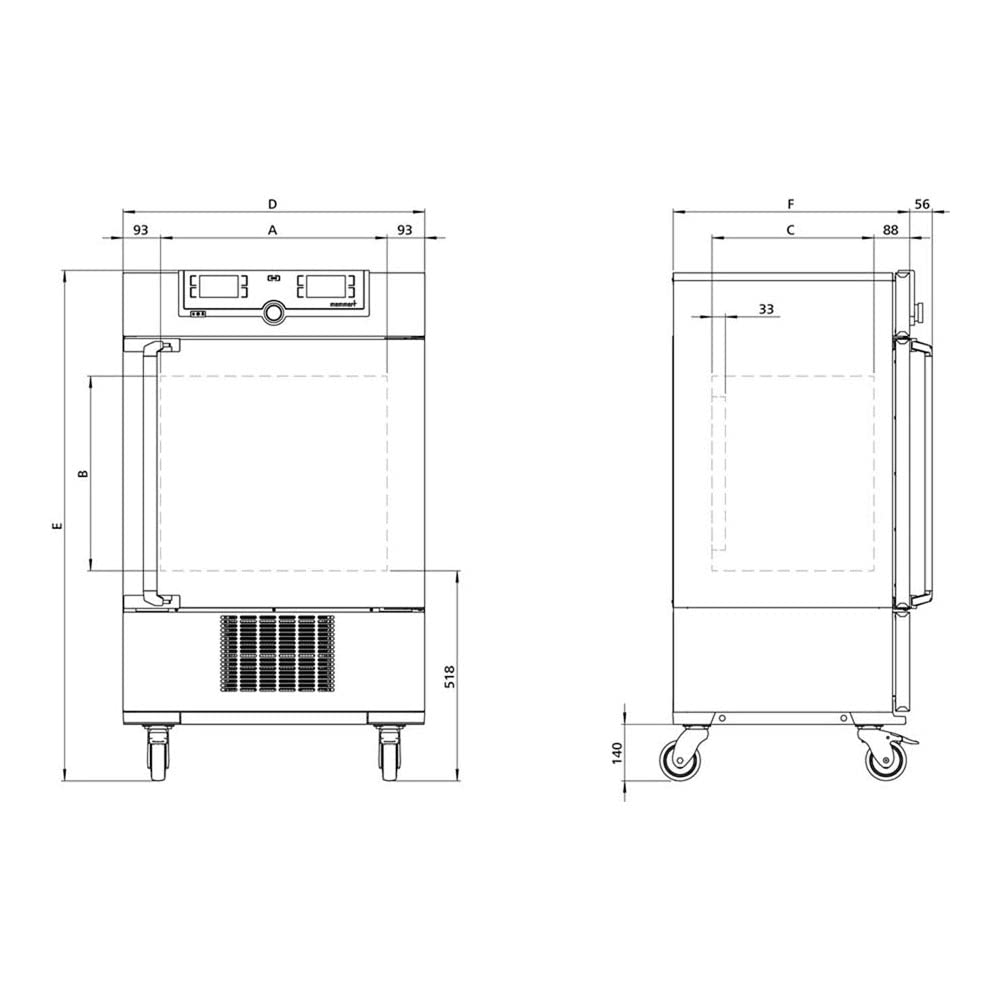 ICP110-230V Memmert Compressor Cooled Incubator, 230V, Programmable, 110 lb.