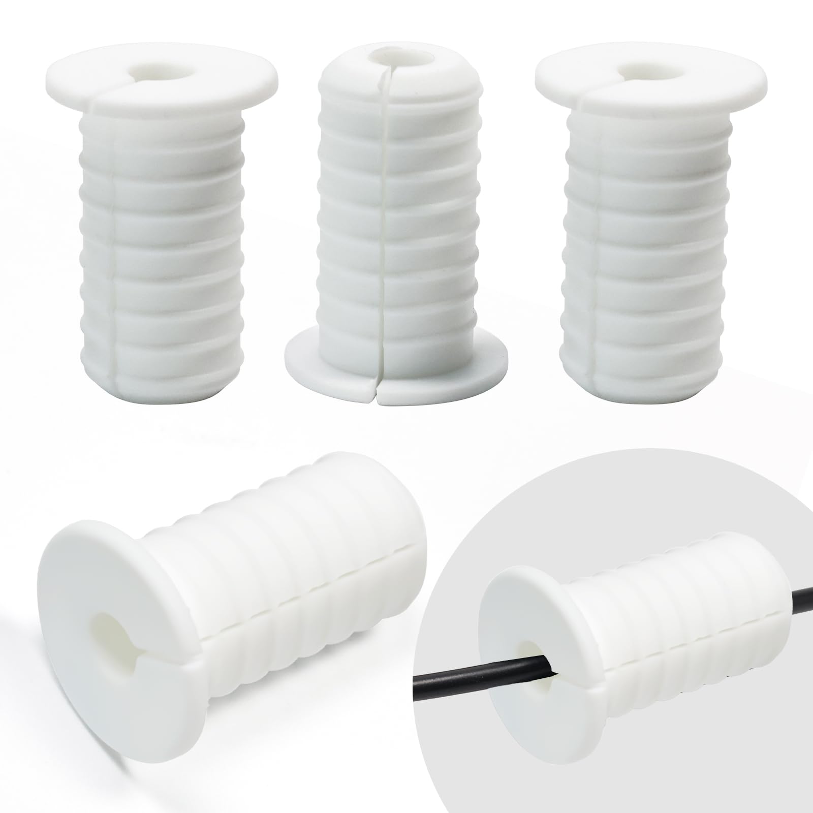 4 PCS Starlink Wall Grommets Kit 3/4" Silicone Wall Bushing-Waterproof Drywall Tv Cord Pass Through Split No-Slip Cable Grommet for Starlink Dishy