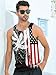 RAISEVERN Mens 4th of July Tank Tops American Flag Sleeveless Shirt Summer Cool USA Patriotic Eagle Graphic Workout Gym Muscle Tee Independence Day Stripe and Stars Sports Undershirts