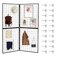 DEYEGELEA Faltbare Gitterwand-Präsentationstafel – 2 Stück 60 x 152 cm robuste Z-Einheit Drahtgitter-Wandpaneele für Einzelhandel, Messen, Pop-Up-Shop, vielseitiges Merchandiser-Display