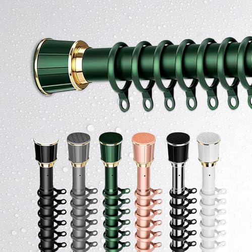 Tringle pour rideau de douche extensible 160-250cm vert sans perçage - 2