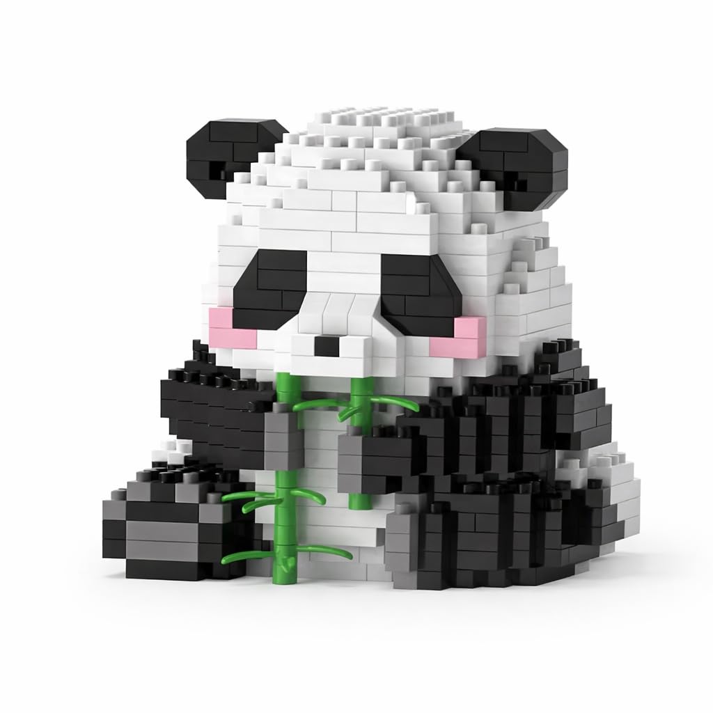 Mini Bamboo Panda Building Blocks Set, 504 PCS Micro Brick Animal Display Model