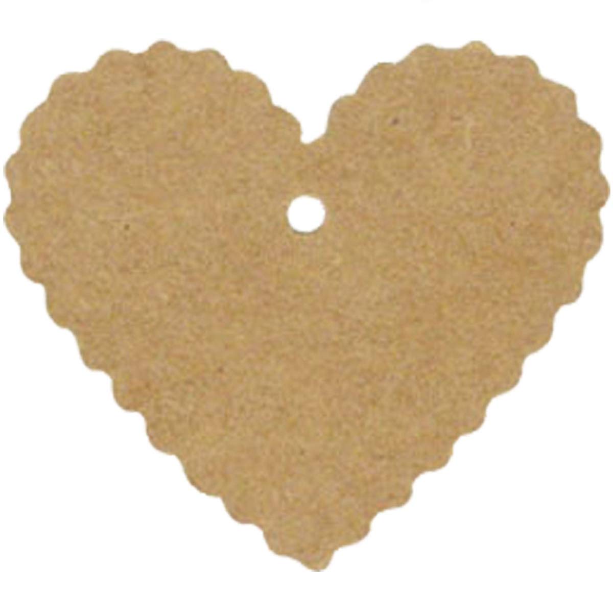 wrapables 50 Geschenkanhänger/Kraft Tags, mit gratis Schnitt Saiten für Geschenke, Basteln und Preis Tags Heart herz