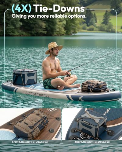 Image of 10'6''x33''Inflatable Stand Up Paddle Board, 400lbs Extra Wide Stand Up Paddleboard with Kayak Seat, Anti-Slip EVA Deck Premium SUP Accessories Kit, Non-Slip Stable Deck Boat