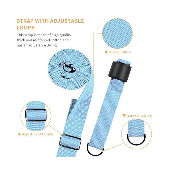 SNKUG-Adjustable-Leg-Stretcher-Lengthen-Ballet-Stretch-Band-Easy-Install-on-Door-Flexibility-Stretching-Leg-Strap-Great-Cheer-Dance-Gymnastics-Trainer-Stretching-Equipment SNAKUGA Door Leg Stretcher for Excercise, Flexibility Yoga Stretch Strap for Dance, Adjustable Bands Ballet for Physical Therapy and Athletic Trainer (Blue)