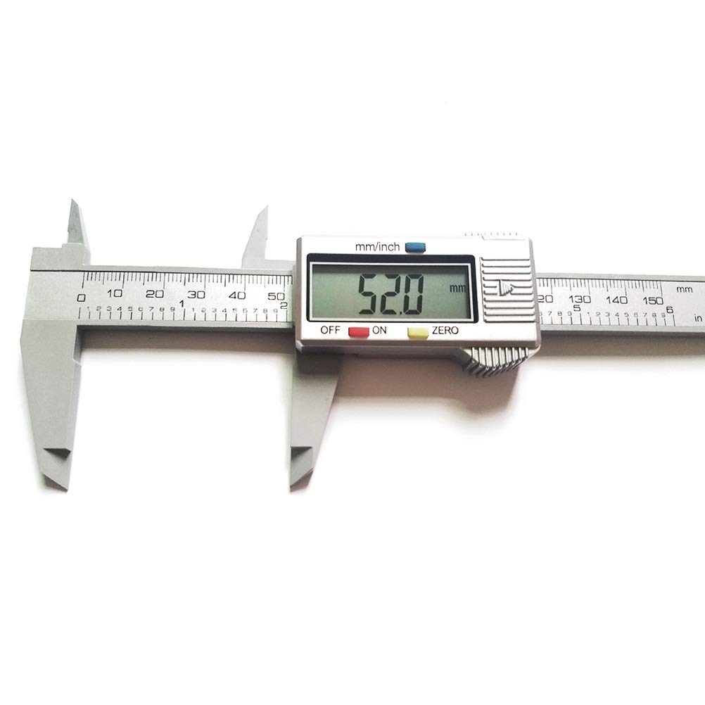 Suwmiarka cyfrowa 150mm 6 cali LCD Elektroniczny miernik z włókna węglowego Przyrządy do pomiaru wysokości Mikrometr (kolor: srebrny)