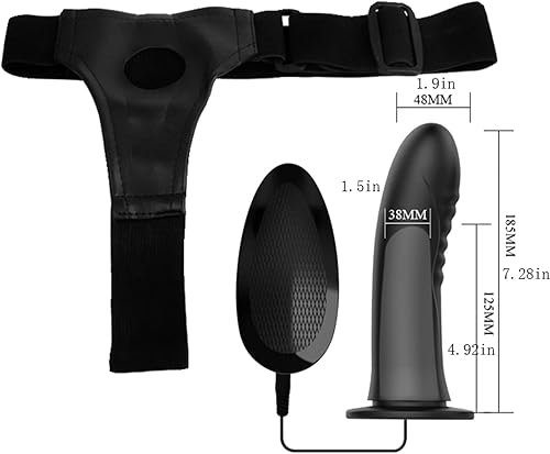 Miniatura 2 de Arnés sexual con correa, consolador vibrador de silicona para hombres y adultos, juguete sexual con control remoto con cable (no para mujeres)