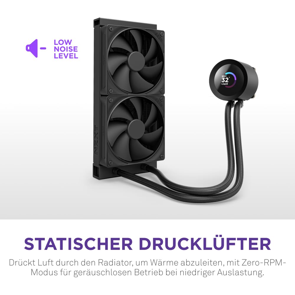 Nzxt Kraken Plus 240 – AIO CPU-Flüssigkeitskühler – Anpassbares LCD-Display – Hochleistungs-Lüfter – Kompatibel mit Intel® & AMD® Sockel – Schwarz – Bild 6