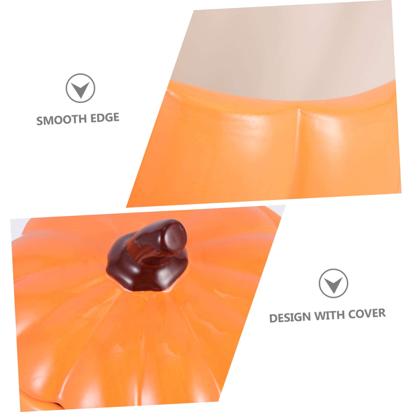 LIFKOME Tazza Forma di Zucca in Ceramica Barattolo per Zuppa di Halloween Contenitore di Zucca per Festa del Raccolto Ciotola Coperchio per Cibo