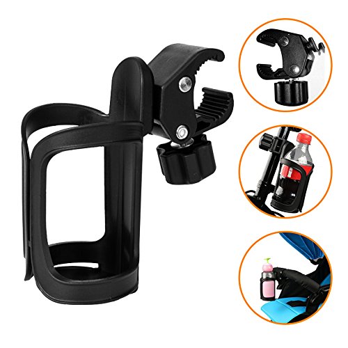 AOBETAK Flaschenhalter Fahrrad, 360 Grad Rotation Ohne Schrauben Bike Cup Halter For Trinkflasche Babyflaschen Fit Fahrrädern, Mountainbike, Kinderwagen und Rollstuhl Schwarz