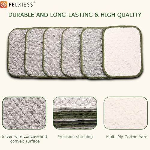 FELXIESS 2026 New Double Side Non Scratch Wire Dishcloths,Multipurpose Wire Dishwashing Rags for Wet and Dry, Reusable Metal Dish Cloth,Wire Miracle Cleaning Cloths for Kitchen(6Pcs)