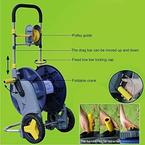 Garten-Schlauchaufroller Gartenbewässerung Autowaschschlauchwagen, einziehbarer Ständer, Aufbewahrungsregale for Gartenschläuche(1/2 inch)