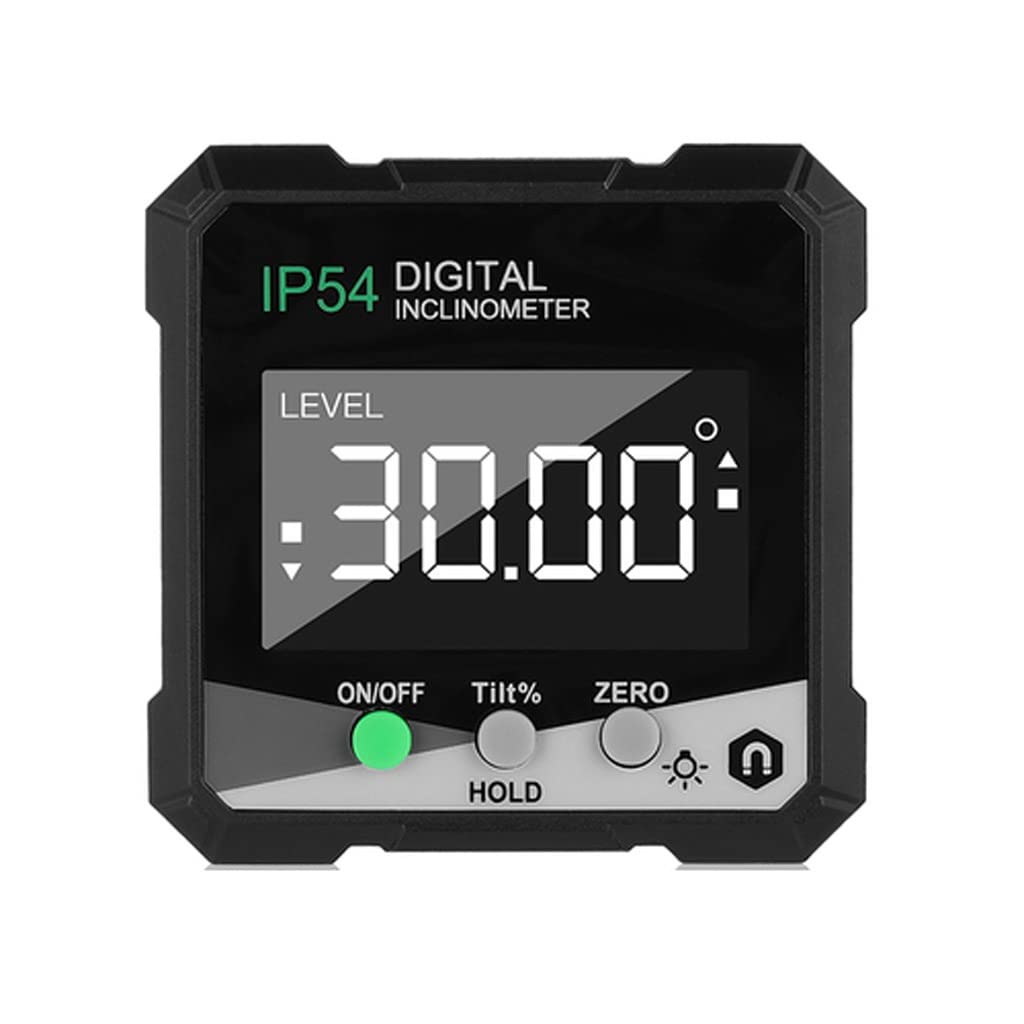 IP54 4 * 90 ° Goniometro elettronico del magnetica inclinometro digitale Lcd. Retroilluminatore a retroilluminato Pendio Misuratore angolo righello singolo lato(3-Pack)