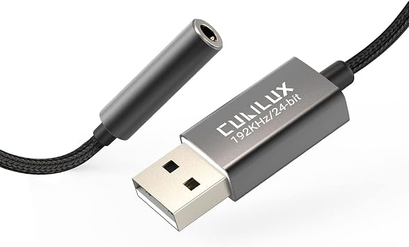 Cubilux USB A to 3.5mm Audio Jack Adapter [192KHz/24bit DAC, TRRS MIC-Supported] USB to 1/8 Stereo Combo Headphone Jack Dongle Compatible with PS5 PS4, Windows Linux Laptop PC Computer Raspberry Pi