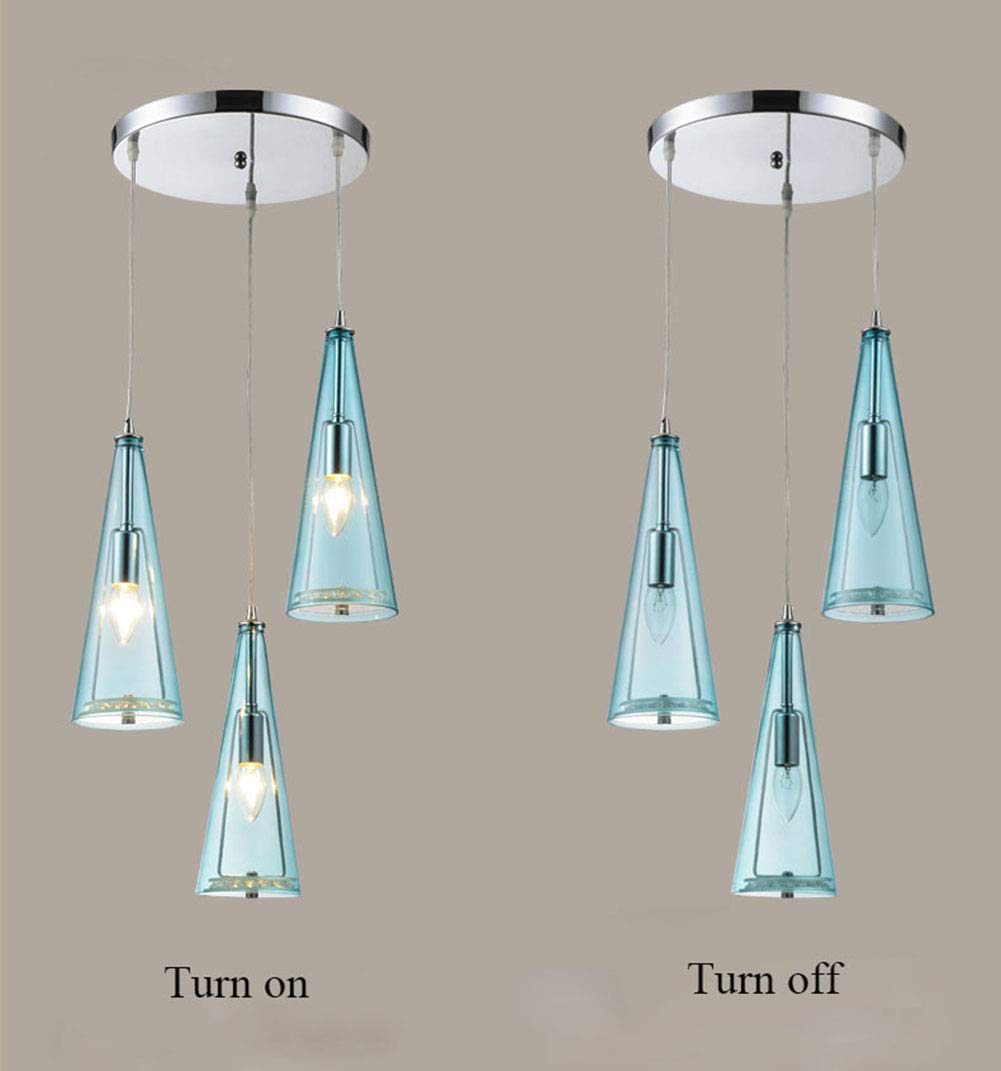 Kroonluchter van glas, moderne 6 lampen, industriële