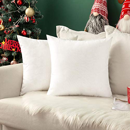 MIULEE Fundas de Cojines Almohada Caso de la Cubierta del Amortiguador Decorativo Algodón y Lino Duradero Decoración para Sofá Exterior Hogar Cama 2 Piezas50x50cm Blanco
