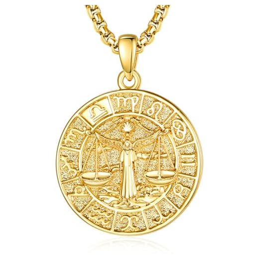 Sternzeichen Waage Anhänger Kette Gold Waage Halskette Herren Tierkreiszeichen Anhänger Schmuck Sternzeichen Konstellation Kette Geschenke für Männer