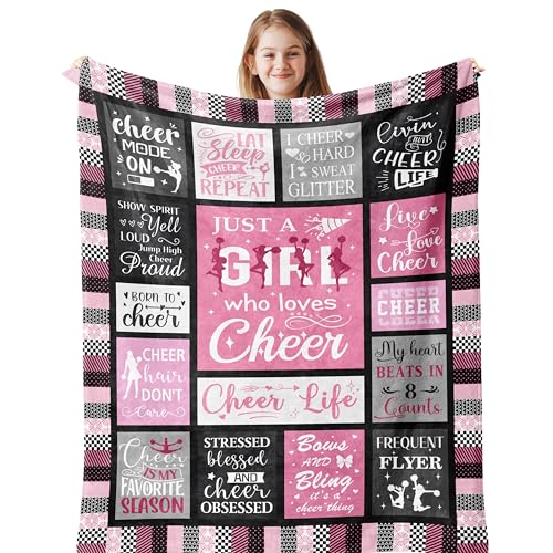 Zolumy Cheerleader Gifts, Unique Cheer Blanket Gifts for Girls, Best Cheerleading Gift Ideas, Gifts for Cheerleaders Team, Cheer Competition Gifts, Cheerleader/Cheerleading Stuff Soft Blanket 50X40in